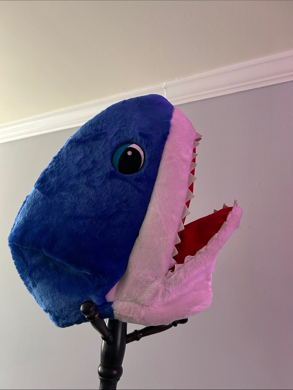 Halloween Blue and White Plush Shark Mask